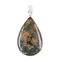 Brown Moss Agate Silver Pendant