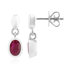 Burmese Ruby Silver Earrings (Pallanova)