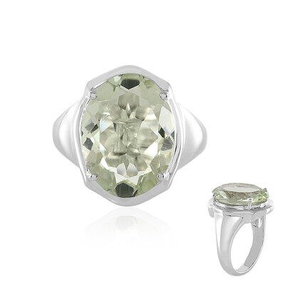 Green Amethyst Silver Ring