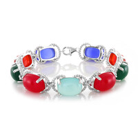Blue Chalcedony Silver Bracelet
