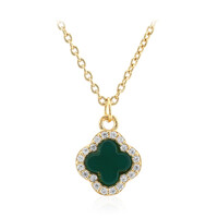 Green Agate Silver Necklace