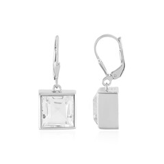 White Quartz Silver Earrings
