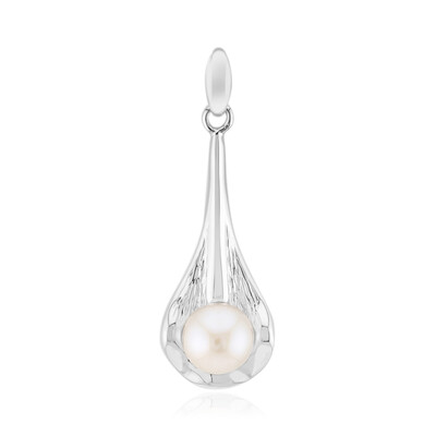 White Freshwater Pearl Silver Pendant (Michelle Albala)