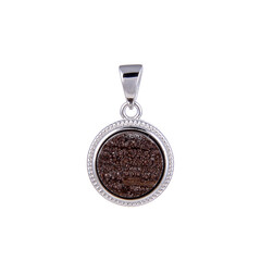 Zwenkau Druzy Wood Silver Pendant