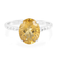 Champagne Quartz Silver Ring