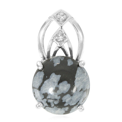 Snowflake Obsidian Silver Pendant