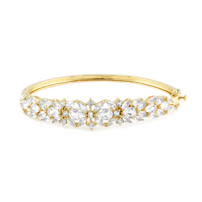 White Topaz Silver Bangle