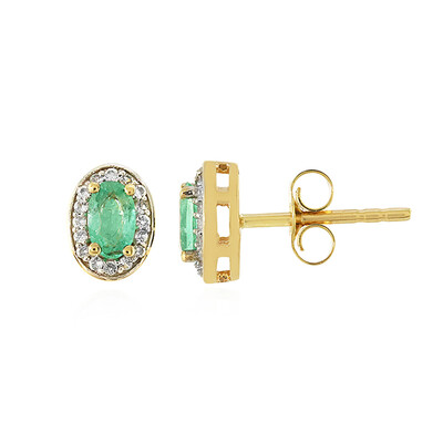 9K Colombian Emerald Gold Earrings