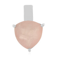 Rose Quartz Silver Pendant
