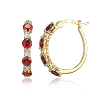 Mozambique Garnet Brass Earrings (Juwelo Style)
