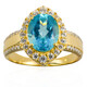 Paraiba Color Topaz Silver Ring