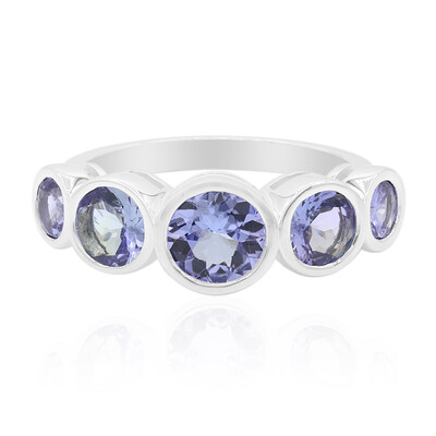 Unheated Tanzanite Silver Ring