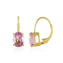 Pink Flouorite Silver Earrings