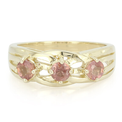 10K Unheated Padparadscha Sapphire Gold Ring