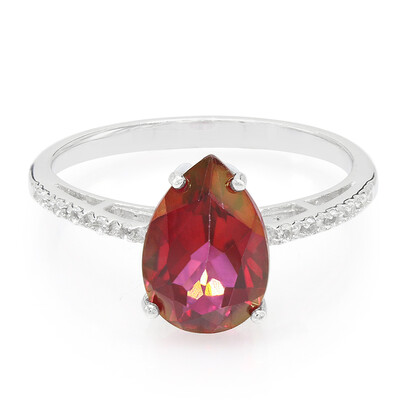 Cherry Topaz Silver Ring