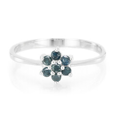 Fancy Diamond Silver Ring