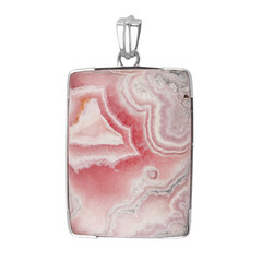 Rhodochrosite Silver Pendant (Bali Barong)