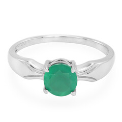Green Chalcedony Silver Ring