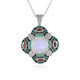 Rainbow Moonstone Silver Necklace (Adela Silber)