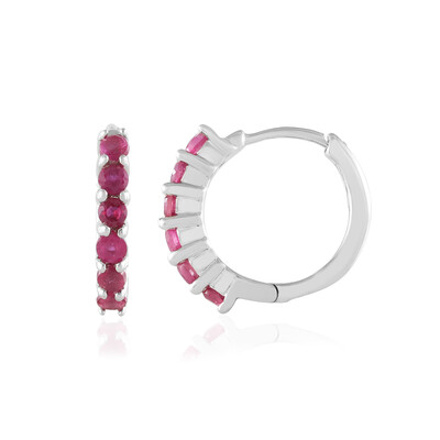 Madagascar Ruby Silver Earrings