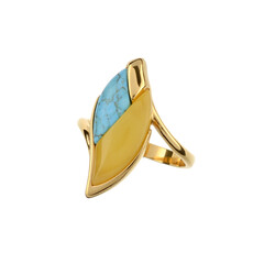Milky Baltic Amber Silver Ring