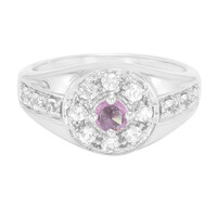 Unheated Ceylon Purple Sapphire Silver Ring