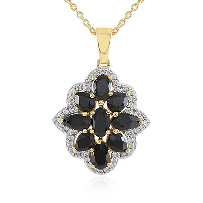 Black Spinel Silver Necklace