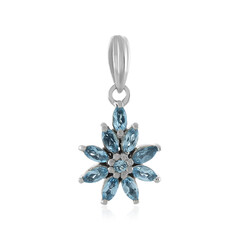 Swiss Blue Topaz Silver Pendant