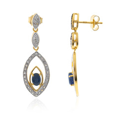 Blue Sapphire Silver Earrings
