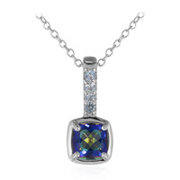 Mystic Blue Quartz Silver Necklace