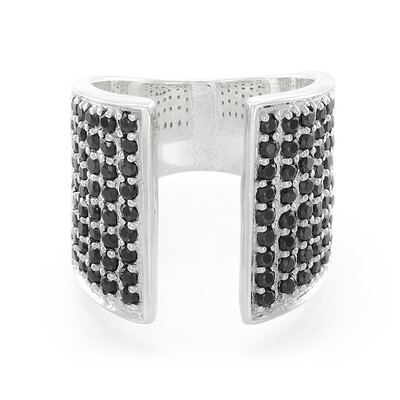 Black Spinel Silver Ring