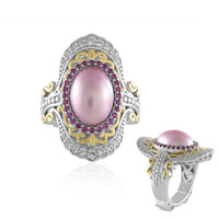 Pink Mabe Pearl Silver Ring (Dallas Prince Designs)
