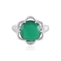 Green Onyx Silver Ring (Adela Silber)