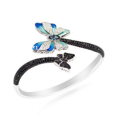 London Blue Topaz Silver Bangle (Dallas Prince Designs)