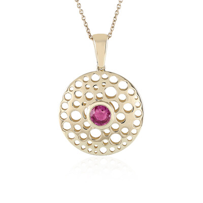 9K Madagascar Pink Sapphire Gold Necklace (Ornaments by de Melo)