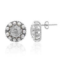 White Topaz Silver Earrings