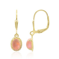 Pink Ethiopian Opal Silver Earrings