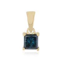 9K I2 Blue Diamond Gold Pendant