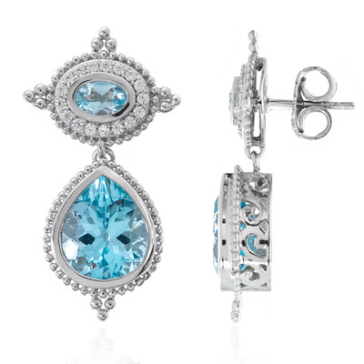 Sky Blue Topaz Silver Earrings (Dallas Prince Designs)