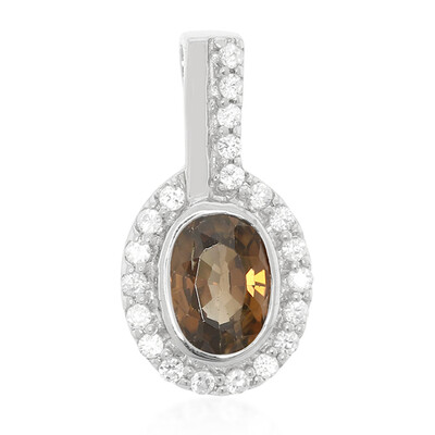 Cinnamon Zircon Silver Pendant