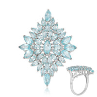 Blue Apatite Silver Ring