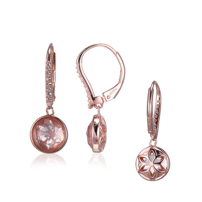 Rose Quartz Silver Earrings