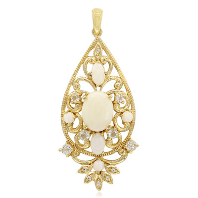 White Opal Silver Pendant