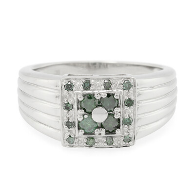 Fancy Diamond Silver Ring
