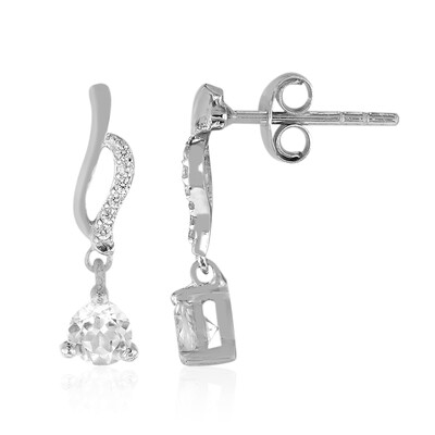 White Topaz Silver Earrings