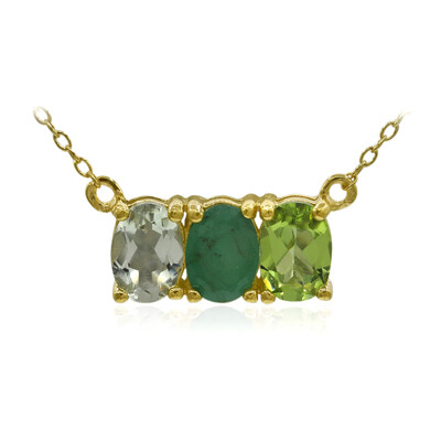 Green Amethyst Silver Necklace