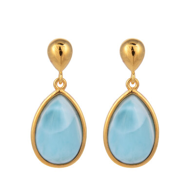 Larimar Silver Earrings