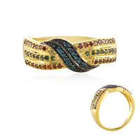 I4 Blue Diamond Silver Ring