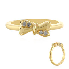 I4 (J) Diamond Silver Ring