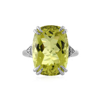 Lemon Quartz Silver Ring